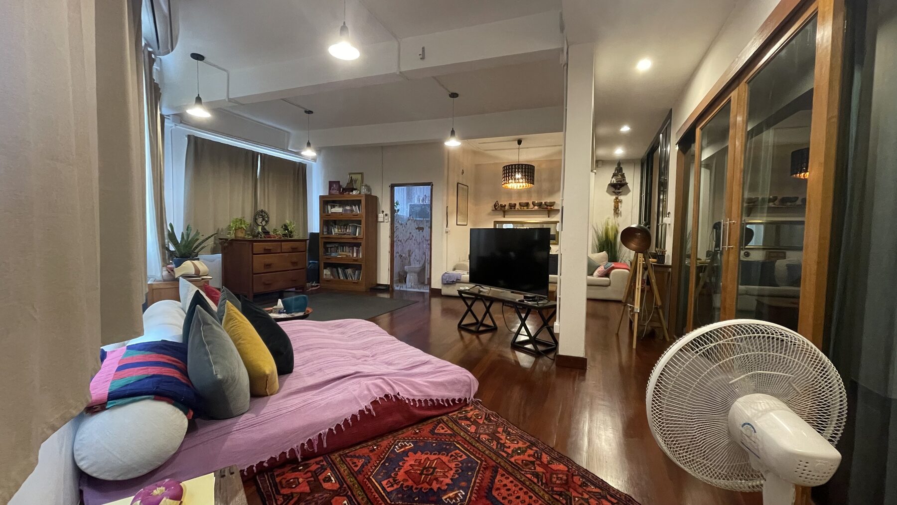 Open plan with bedroom