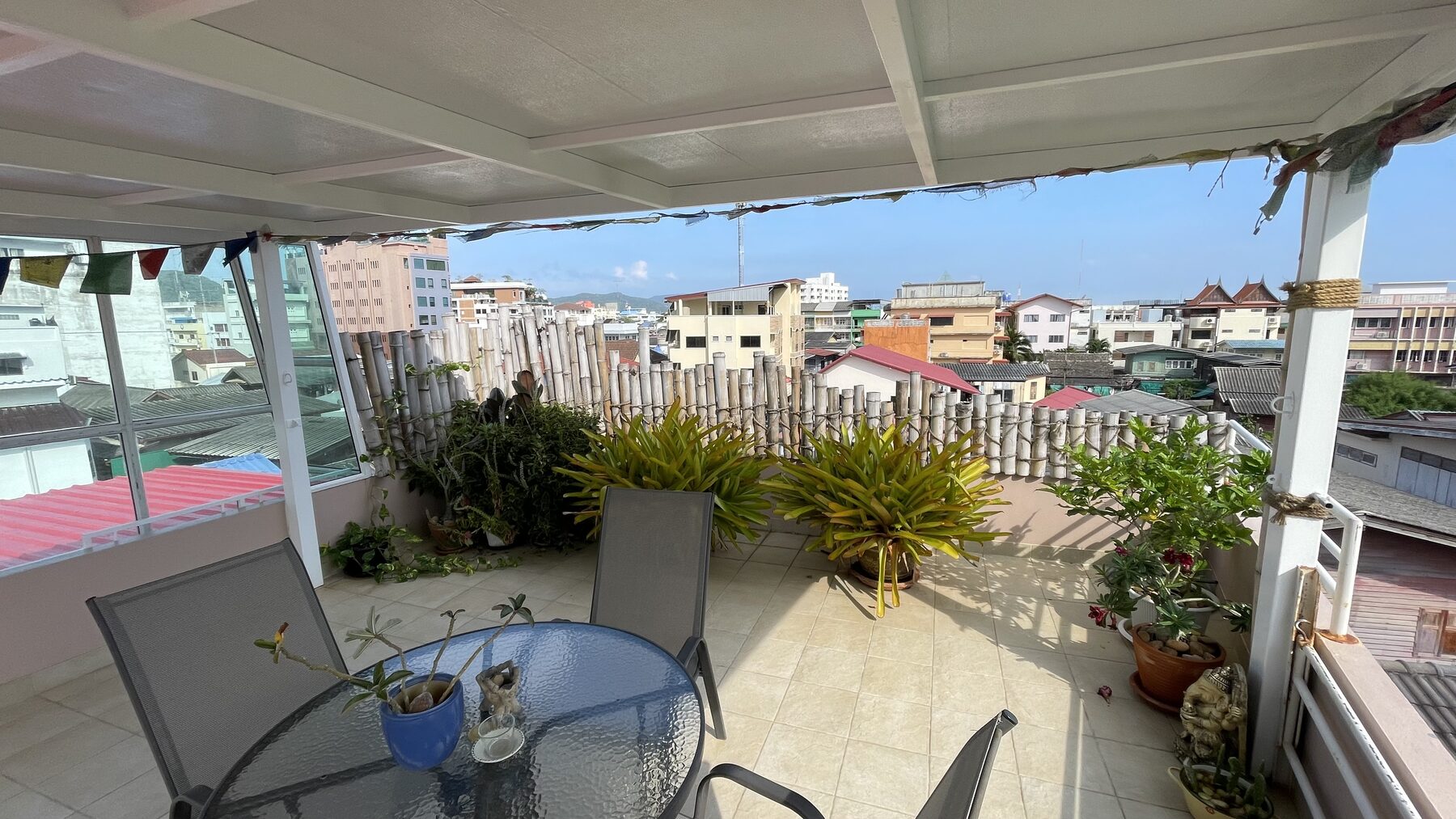 Rooftop terrace with table